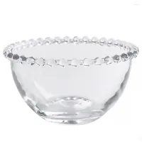 Skålar transparent glasfrukt sallad skål pärla kant glass dessert milkshake cup container kök bordsartiklar