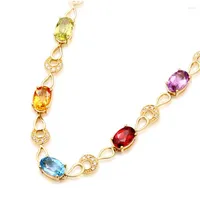 Bracelets de charme miqiao 18k colorz cor de ouro arco -íris pulseira pulseira pulseira de braçadeira de braçadeira para mulheres amigos presente