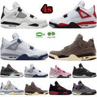 4 Negro Red Red Cement Basketball Zapatos Jumpman 4S Retro Grey Grey Red Red Thunder White Cement Pure Pure Money Purple Green Orange Metallic Green Glow Mens Retros