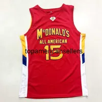 Niestandardowy Kemba Walker #15 All American Basketball Jersey McDonald's zszyty czerwony rozmiar S-4xl Dowolne koszulki numeru