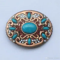 Cowgirl Indian ladies Turquoise Stone Belt Buckle Bronze Finish268d