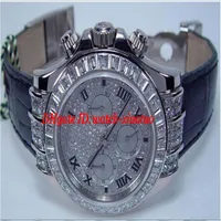 豪華な腕時計18ktホワイトゴールドフルダイヤモンドモデル-116599自動メンズウォッチメンズリストウォッチ227U