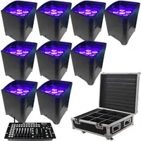 10 -stcs app -besturing Uplighting Hex 6 18W 6in1 RGABW UV LED Battery Projector LED Par Lights for Wedding with Rain Cover204T