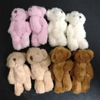 Hxltoystore 6cm Plush Mini Teddy Bear Long Wool Bear Small Pear Teams Toys Pendants for Key Chain Bouquet 4Color158i