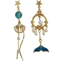 Stud Earrings 6 Pair/lot Fashion Women Jewelry Accessories Shell Pearl Fish Tale