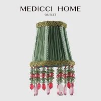Lampa obejmuje odcienie Medicci Dekoracyjny ręcznie robiony odcień etniczny styl bohemii Szmaragdowy zielony zielony pokój z sypialnią z siedzibą z 312c