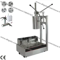 3-hole Nozzles Heavy Duty 5L Manual Spanish Donuts Churreras Churros Maker Machine with 12L Fryer 700ml Filler212n