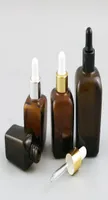 Fashion Design Square Amber 10253550100 ML Glass Cosmetic Serum Pipette Droper Bottle Essential Oil Injektscontainrar4501897