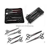 Dog Grooming Supplies Christmasbag 7 Inch Black 4 Pet Beauty Scissors Straight Trim Shear Package Custommade Wholesale Jllfcy Drop D Dhami