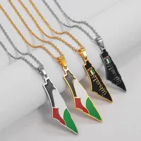 Pendant Necklaces Anniyo Palestine Chain Silver Color/Gold Color Jewelry #319001