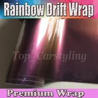 Gloss Rainbow Drift Car Wrap Film met luchtbubbelafgifte bedekken Styling Folie Kleurveranderingsstickers 1 52x20m 45x67ft Roll257m
