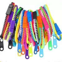 DHL Fidget Bracelets Toys Party Zipper Bracelet 75 Inches Fidgets toy Sensory Neon Color Friendship for Kids Adults christmas gif8818754
