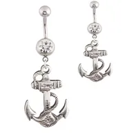 Body Jewelry Anchor Dangle Button Barbell Belly Navel Ring Bar Piercing Chain New Design for Girl Women Jewelry5136380