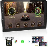 10.1 inch Car DVD Carplay Android auto Monitor Stereo with Backup Camera Touch Screen Support WiFi Mirror Link Steering Wheel Control