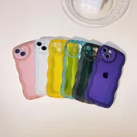 Love Heart Camera Hole Design Case Mobile Phone Cases Airbag Wave Wave Edge Soft TPU الخلفية لـ iPhone 14 13 12 11 Pro XS Max XR 7 8 Plus