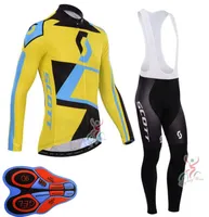Springautum Scott Team Mens Bisiklet Jersey Set Uzun Kollu Gömlek Bib Pantolon Takım MTB Bisiklet Kıyafetleri Yarış Bisiklet Tekdüze Açık 6711826