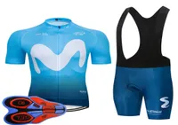 새로운 2020 Movistar Team Cycling 자전거 자전거 Maillot Bottom Wear Jersey Bike Shorts Set Summer Quick Dry Pro Mens Ropa Ciclismo Y200701725503