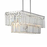 Luxury K9 rectangular crystal chandelier LED glow pendant lamp bedroom living room E14 Chandeliers luminaire paragraph room8307181