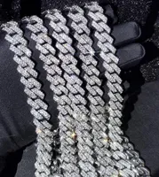 15mm Micro Pave Prong Cuban Chain Necklaces Fashion Hiphop Full Iced Out Rhinestones Jewelry For Men Women2781353