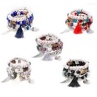 Braccialetti di fascino boemiano tratto in perline stackable Wrap Bangle Fashion Jewelry Wing Ala rotonda Bracciale a sospensione
