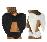 Feather Angel Wing Stage Realice Black White Pogray Accesorios de ropa Halloween Suministro de boda de bola de adultos Deco4868881