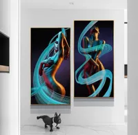 抽象セクシーな魅力的な女性のボディアートポスターとプリントキャンバス絵画リビングルームの壁アートの家の装飾cuadros no fra7444437