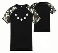 Mens New Summer T-shirt Stars Hip Hop Brand Rock Swag Rap Rap Skating Tee Shirts Femmes Imprimerie Vêtements Camouflage Sleeves O Neck5343512