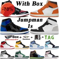 Hing Shoes와 Box Jumpman 1 농구 신발 1s 특허 왕실 자발