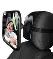 Adjustable Wide Car Rear Seat View Mirror BabyChild Seat Car Safety Mirror Monitor Headrest Car Interior mirror8963748
