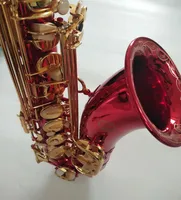 2020 Suzuki Red New Hand Carved Flowers Saxophone Tenor Brass Music Instruments Eb Tune Sax med fodral och munstycke7779024