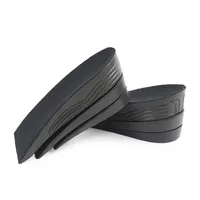 Justerbar höjd Öka Intersoles PU Black 3 -lager Design 5 cm Invisible Air Cushion Unisex Heel Half Insert PADS3145