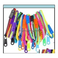 Party Favor Event Supplies Festive Home Garden Gardenfidget Bracelets Toys Zipper Bracelet 7.5 Inches Fidgets Toy Sensory Neon Color Dhmlc