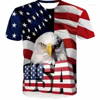 Men&#039;s T Shirts LIASOSO USA Flag Stripes And Stars T-shirt Men / Women Sexy 3d Tshirt Print Eagle American Summer Tops Tees