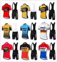 2021 Pro Team Jumbo Viism Cycling Jersey Set Summer Breattable Short Sleeve Cycling Clothing 9D vadderade Bib Shorts Suit Ropa Ciclis9474689