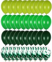 Parti Dekorasyonu 40 PCS Yeşil Balonlar Set Zeytin Balonu Metalik Konfeti Balon Jungle Safari Hayvan Doğum Günü Dekorasyonları Çocuk AI1246062