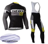 2019 Scott Winter Thermal Fleece Cycling Jersey Suit Men Long Sleeve MTB 자전거 의류로드 자전거 스포츠웨어 Y0130018573993