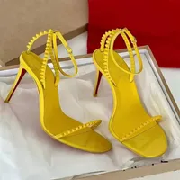 Luksusowe letnie marki Więc sandały buty butów kobiety ramy kolce lady seksowne czerwone butelki wysokie obcasy ślub ślub gladiator sandalias229h