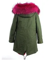 Jazzevar brand Rose 100 rabbit fur lining long army green canvas parkas Liner Detachable women snow winter coats as mrs style9049615