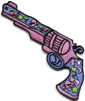 100 puntadas de bordado Love Gun Flower Power Hippie Borded Applique Ironon Patch Nuevo T1705282330150