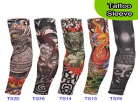 10 PCS new mixed 92 Nylon elastic Fake temporary tattoo sleeve designs body Arm stockings tatoo for cool men women7701115