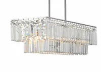 Luxury K9 rectangular crystal chandelier LED glow pendant lamp bedroom living room E14 Chandeliers luminaire paragraph room1845597