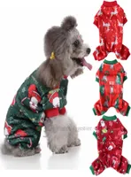 Dog Christmas Pajamas Comple Cute PJS Dog Apparel Sublimation Print Flannel Pet Cloths Winter Holiday Thirt for Dogs One5606773