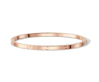 Bracelet Love Bijoux ￠ vis de copie mince Designers Bangles Rose Gold Platinum Bangles Gift Titanium Steel Adult 365mm Bracel8774707