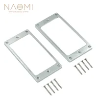 NAOMI 2PCS Silver Metal Humbucker Pickup Frame Rings de montagem para guitarra elétrica de alta qualidade New591036
