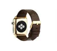 Modedesigner Leathers Gurte Watchband für Apple Watch 7 6 5 4 3 2 1 Männer Accessoires Retro Brown l Blumenleder Uhr 1297173