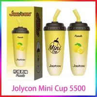 Jolycon 미니 컵 전자 담배 5500 퍼프 15ml 사전 채워진 일회용 vape 메쉬 코일 맥스 컵 650mah 충전식 장치 cigvape