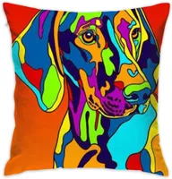 Eu Multi Color Vizsla Cushions Cushions para el sofá Home Decorativo Decorativo Ideas de regalos Cubiertas de almohadas con cremallera 18 x 18 pulgadas 45 x 458849025