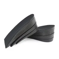 Justerbar h￶jd ￖka Intersoles PU Black 3 -lager Design 5 cm Invisible Air Cushion Unisex Heel Half Insert Pads210e