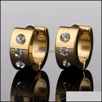 Kolczyki pierścienia kryształowe stalowe ze stali nierdzewnej dla kobiet mody modne biżuterii biżuteria