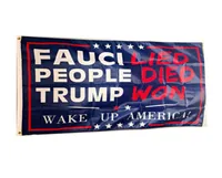 Trump vann Fauci Lied People dog Blue Flag 100d Polyester Vivid Color UV Fade Resistant Double Stitched Decoration Banner 90x150cm8593579